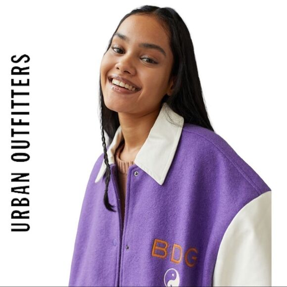 NEW Urban Outfitters UO BDG Varsity Bomber Coat Jacket S - Picture 4 of 6